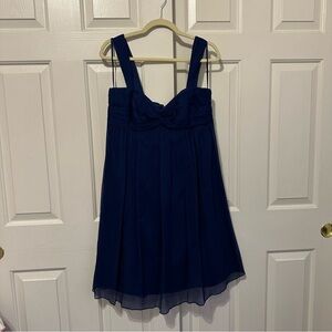 J Crew 100 Silk Crepe Blue Sleeveless Dress Size 10 Wedding Guest Cocktail Party